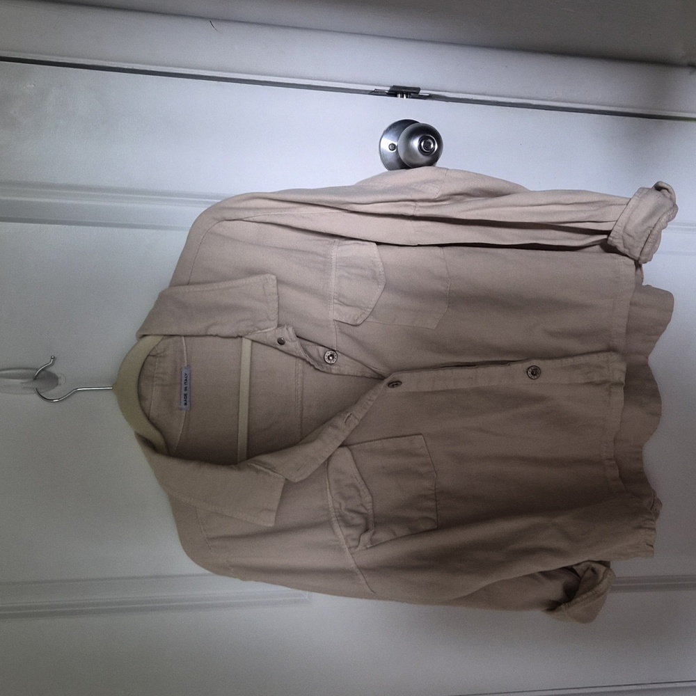 Tan Jean Jacket With Peace Sign